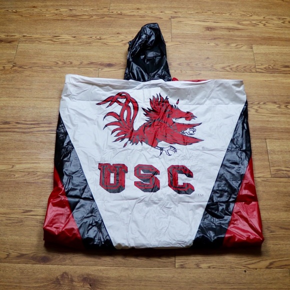 Vintage Carolina Gamecocks Hooded Rain Poncho - Picture 1 of 4